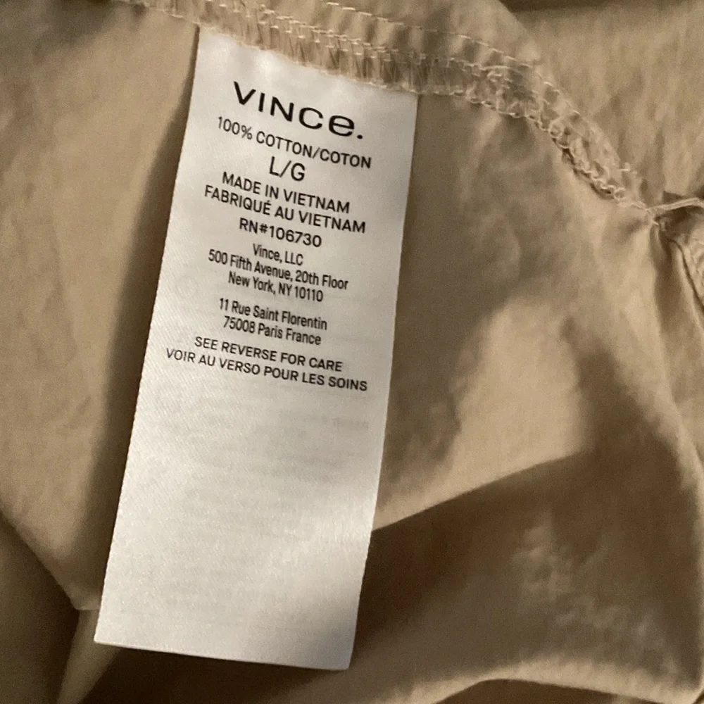 Vince Beige Collared short-sleeved Shirt 100% cotton - Picture 6 of 7